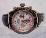Replica Rolex Daytona Watch White Face & Black Ceramic Rose Gold Case